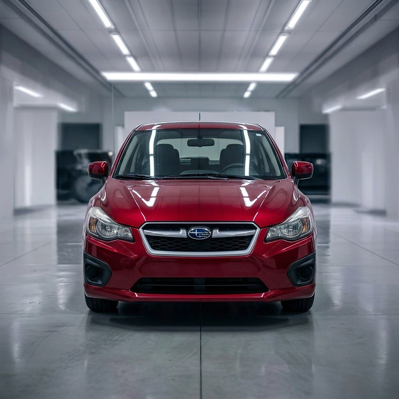 Red Subaru Front Bumper-Bumper Repair Sherrill Paint & Body